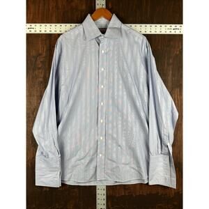 Vineyard Vines Shep Ian Button Down Long Sleeve Shirt Striped Blue Pink 16 1/2 R